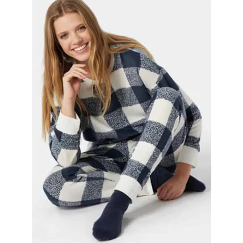 Schiesser Dames pyjama lang – geruit> Kleding