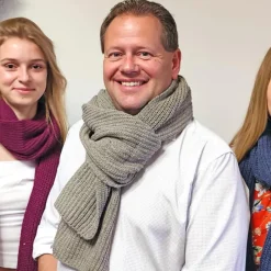 Sjaal Gebreid Beige> Kleding