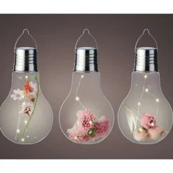 Solar bulb met bloemdeco (ø10xH18cm) met 6 LED’s warm wit> Koken & Bakken|Tuinverlichting