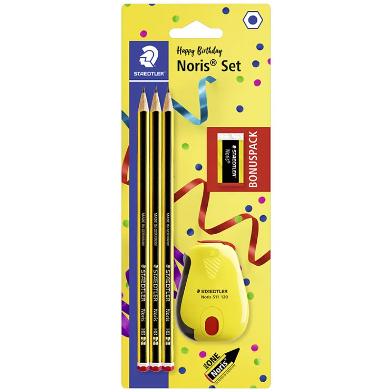 Staedtler Noris potlood 3xHB + gom + Noris slijper> Schrijven & Tekenen