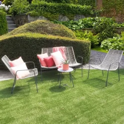 Steel pasta Lounge set 4-delig (grijs)> Tuinmeubels