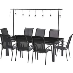 Tafel Blacksun (105x210cm) alu zwart> Tuinmeubels