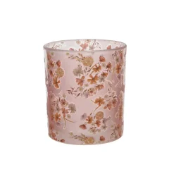 Theelichthouder (ø8xH9cm) glas bloemdeco><noscript><img width=