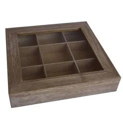 Thee-of koffiedoos (28x28xH5cm) naturel> Koffie & Thee