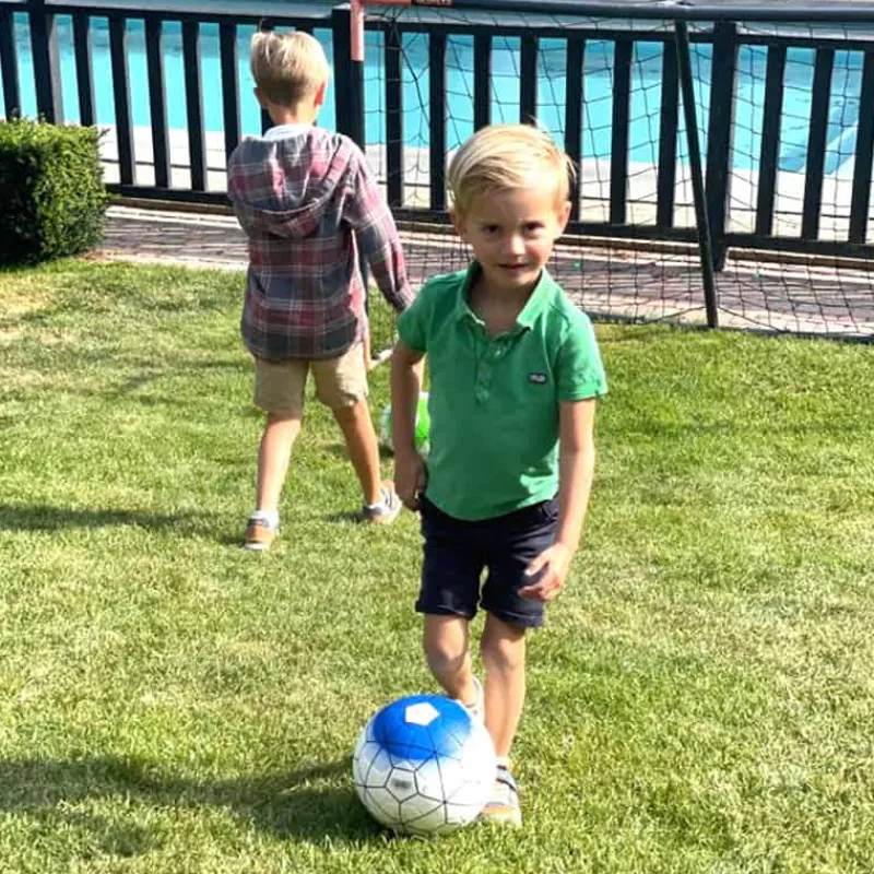 Engelhart Voetbal (size 5) in PU wit/blauw> Fiets & Sport