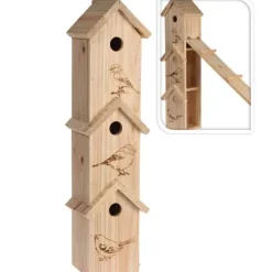 Vogelhuis 3x gestapeld (15x14x61cm) hout> Vogel