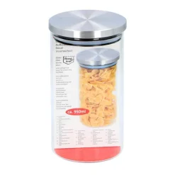Voorraadpot (950ml) glas/roestvrij staal> Opbergen