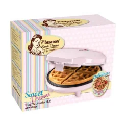 Wafelijzer ronde brusselse wafel roze 700W><noscript><img width=